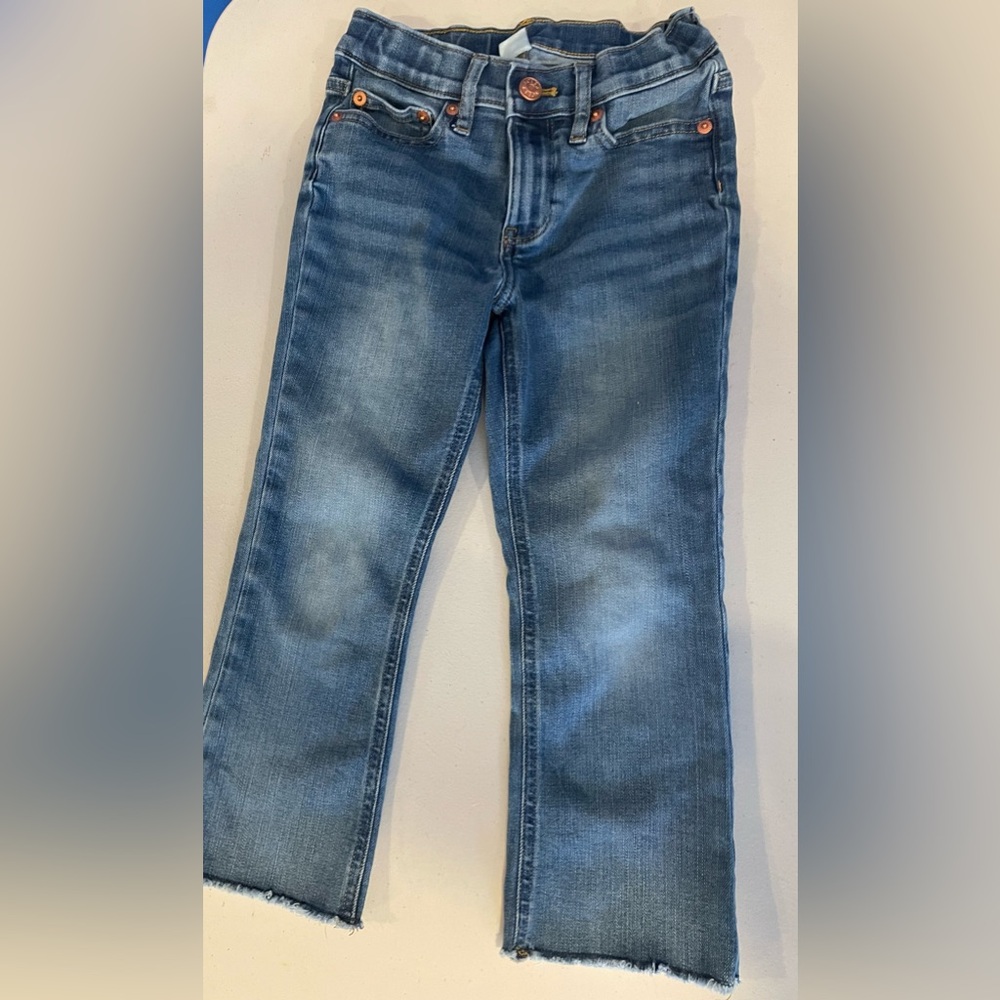 Jcrew Crewcuts girls raw hem flare jeans size 7